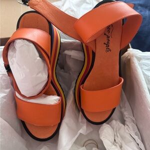Free People Bold Orange Sandals